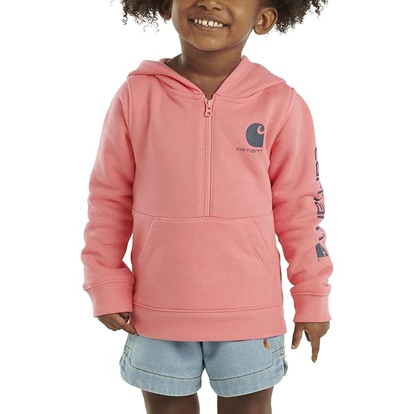 Amazon.com: Carhartt Girls' Hoodie Fleece Half-Zip Pullover Hooded