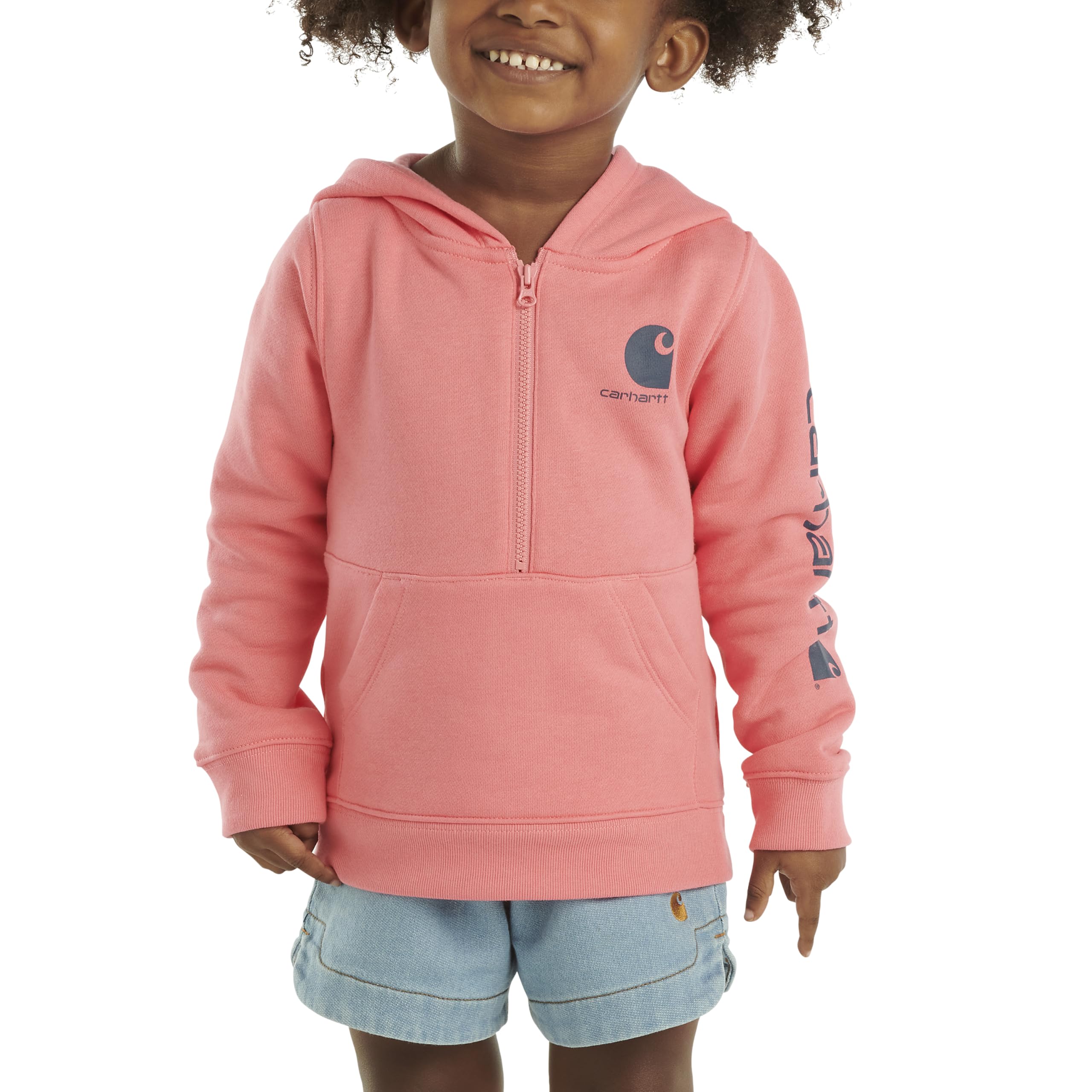 Carhartt Kid's CA7106 Long-Sleeve Quilted Jersey Half-Zip Sweatshirt - Girls