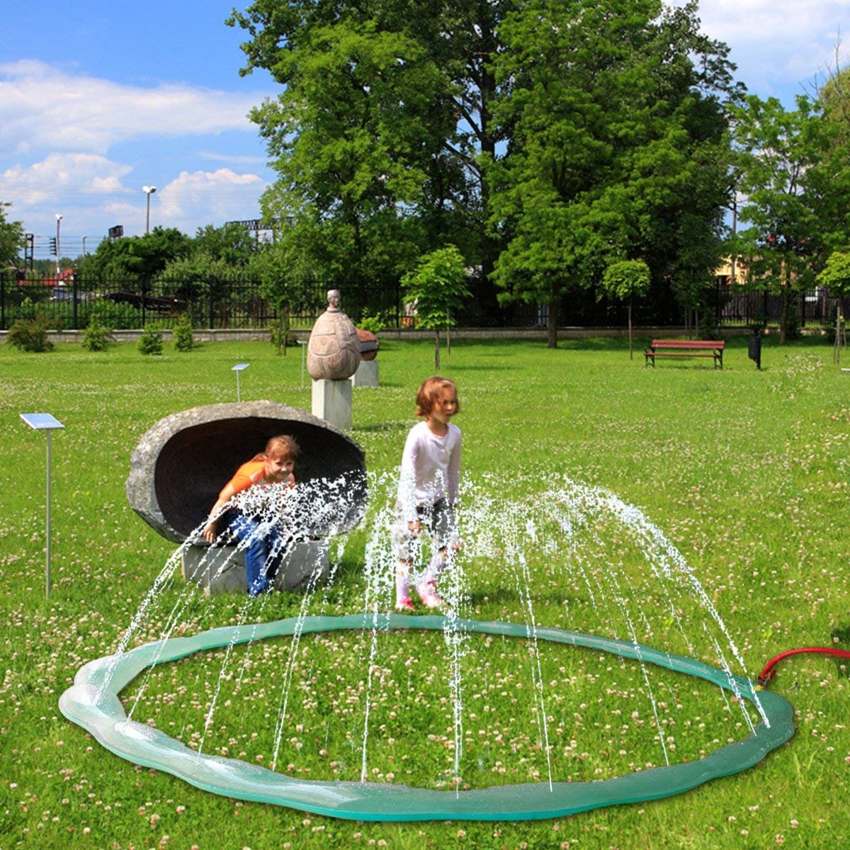 Redstore Sprinkle & Spray Play Ring Toy Splash Sprinkler Summer Inflatable Outdoor Water Sprinkler Lawn Party Beach Pool for Infants Toddlers & Kids