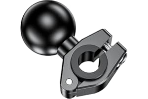 BRCOVAN Aluminum Alloy Mini Mount Base with 1'' TPU Ball for Round Rails Diameter 0.39''/10mm, 0.47''/12mm, 0.55''/14mm, 0.63''/16mm, Compatible with RAM Mounts B Size 1 Inch Ball Double Socket Arm