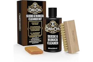 Care & Cool Suede and Nubuck Cleaner Kit (8 oz) Restores Color & Vibrancy to Shoes Clothes, and Furniture (Essential Kit)