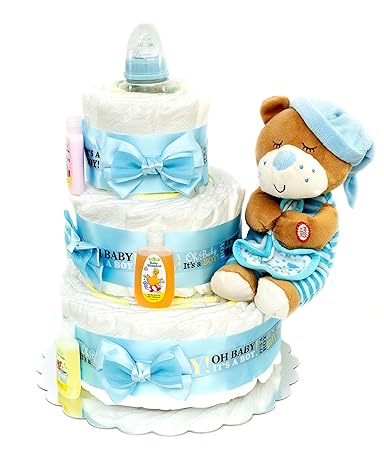 Amazon Com Diaper Cake Baby Shower Decor Useful Gift For New