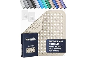 homerella® Shower Mat Non Slip Anti Mold, Non Slip Shower Mats for Inside Shower Stall Anti Slip Mat, Square Shower Floor Mat