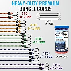 GOEASY0312 Premium Bungee Cords Heavy Duty - 20 pcs