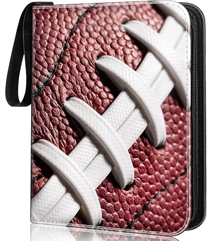 amazon football card binder Binder, 900 Pocket Football Card Holder with 50 Removable Sleeves, Creative Design Zipper Sports Card Sheets Display Storage for Collectors Boys and Girls Gift (900 CARD) : Toys & Games It is fully enclosed so your cards don’t fall out Football Card Binder 900 Pockets,