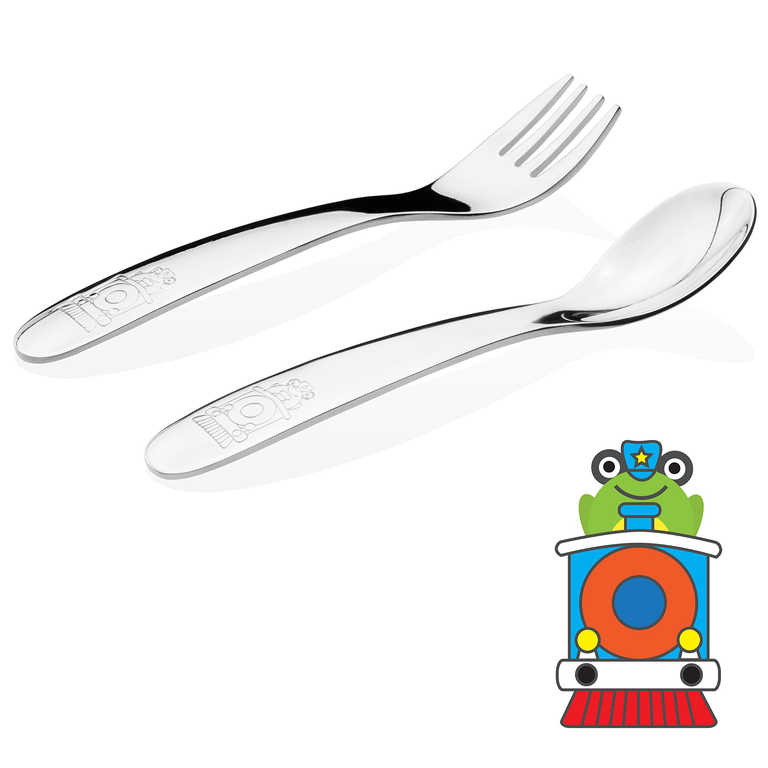 Kiddobloom Kids Stainless Steel Utensil Set, Truck Model