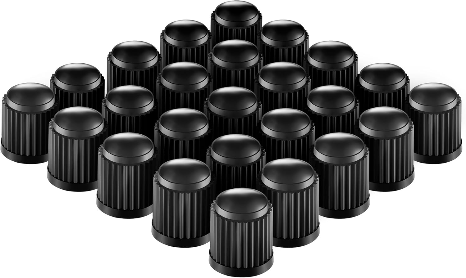 Valve-Loc Tire Valve Caps (25-Pack) Black, Universal Stem Covers for Cars, SUVs, Bike and Bicycle, Trucks, Motorcycles | Heavy-Duty, Airtight Seal | Screw-On, Easy-Grip Use (Black): Automotive