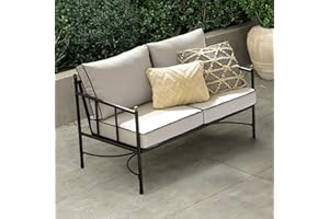 mopio Odelia Patio Loveseat, Small Outdoor Couch, Sofa, Conversation Piece, for Outside Lounging at Lawn, Front Porch, Balcony, Apartments, Yard, Bistro