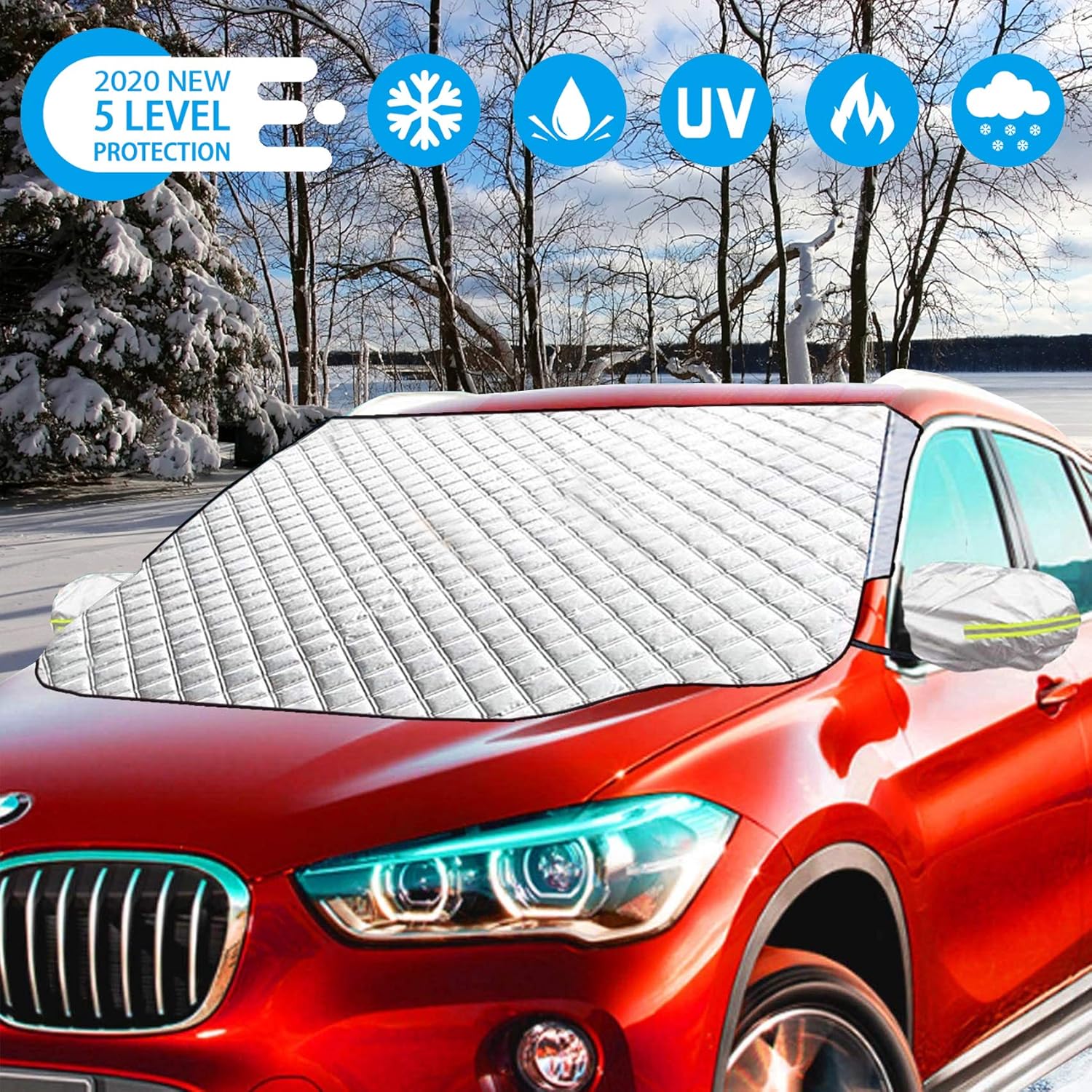 SZHTFX Car Windshield Snow Cover, Car Windscreen Frost Cover