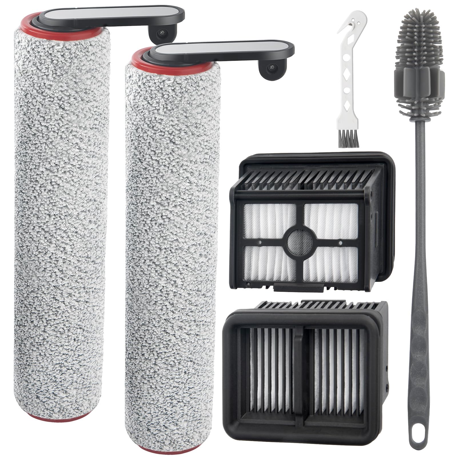 Photo 1 of MXZONE H12 Pro Roller Brush Replacement and HEPA Filter for Dreame H12 Pro, H12 Dual, G10 Pro Cordless Wet Dry Vacuum Cleaner, 2 Brush Rollers, 2 HEPA Filters, 1 Water Tank Brush, 1 Cleaning Brush
