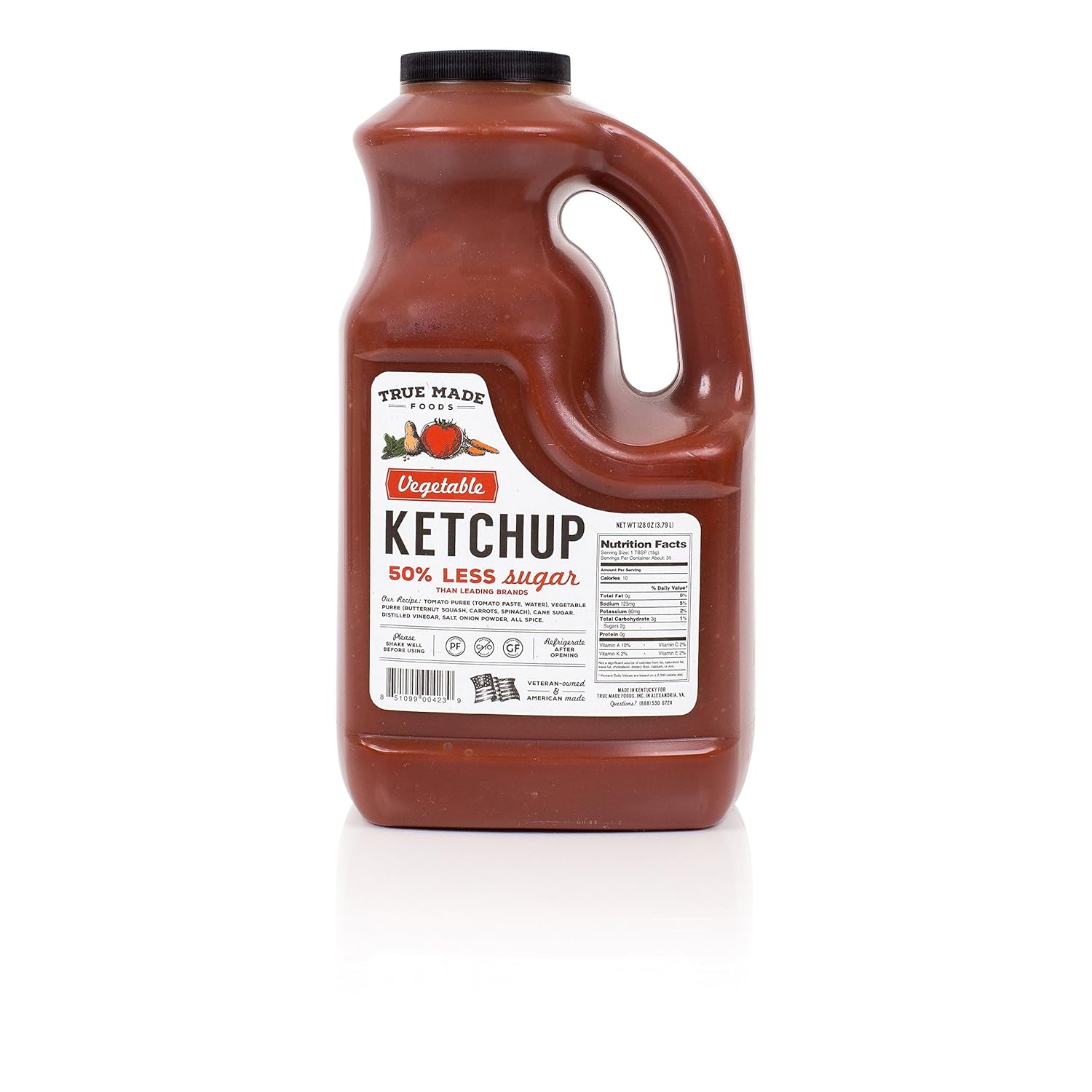 True Made Foods Vegetable Ketchup Paleo Friendly Non Gmo Low Sugar 128 Oz Plastic Jug