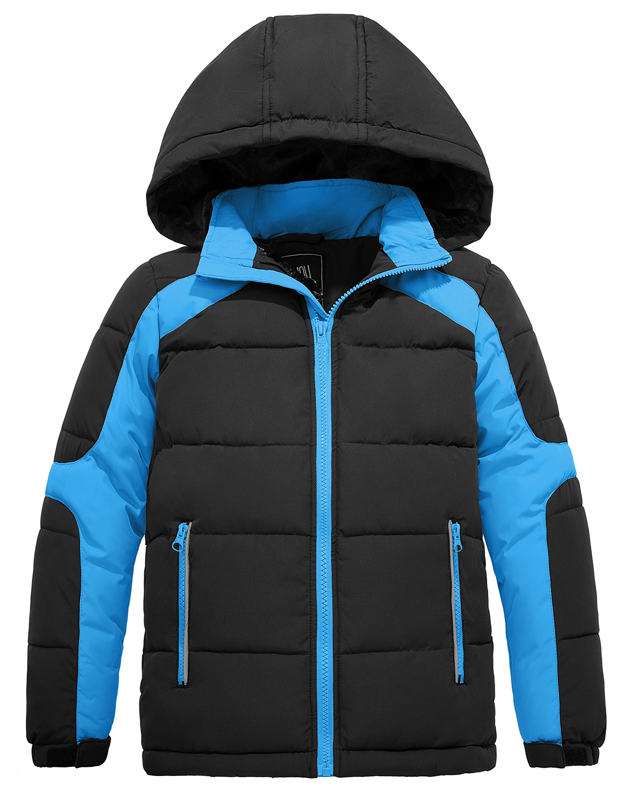 ZSHOW Boys' Hooded Puffer Jacket Waterproof Warm Winter Coat Soft Fleece Lined Outerwear Jacket