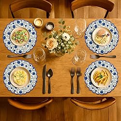 Ridhi Queen Blue Bo-ho Round Place Mat Double Layer