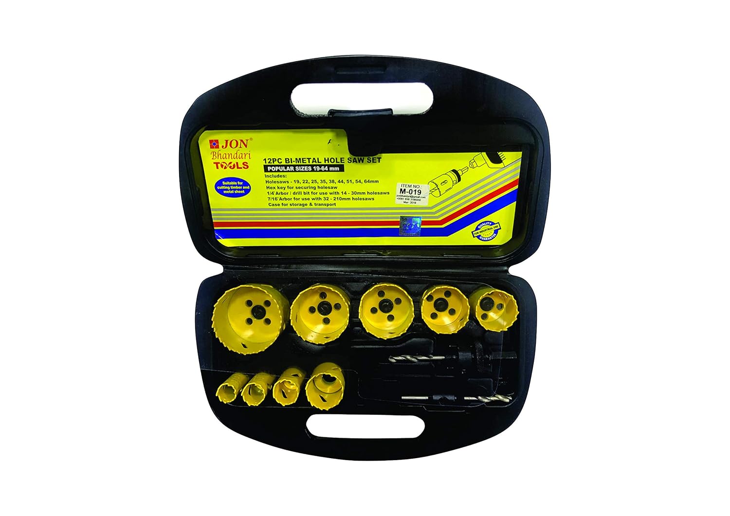 Jon Bhandari Tools 12 Pieces High Speed Steel 1964 mm Premium BiMetal