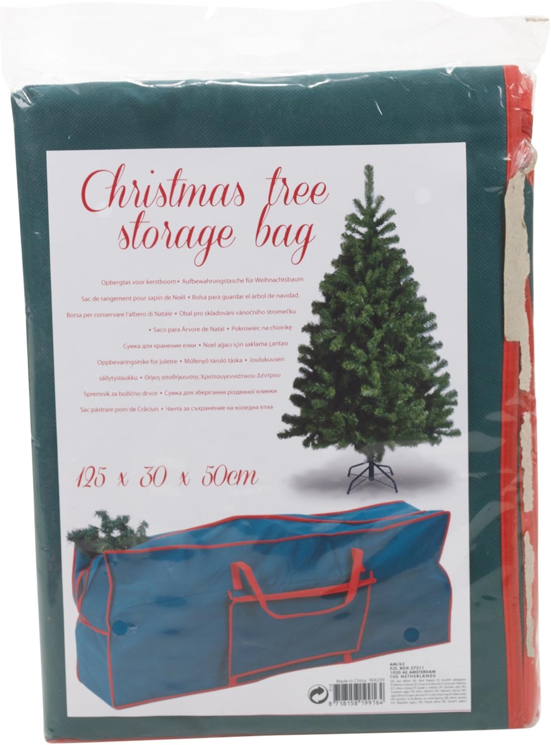 Large Storage Bag For Christmas Tree, Green, 125 x 30 x 50 cm - Image 3