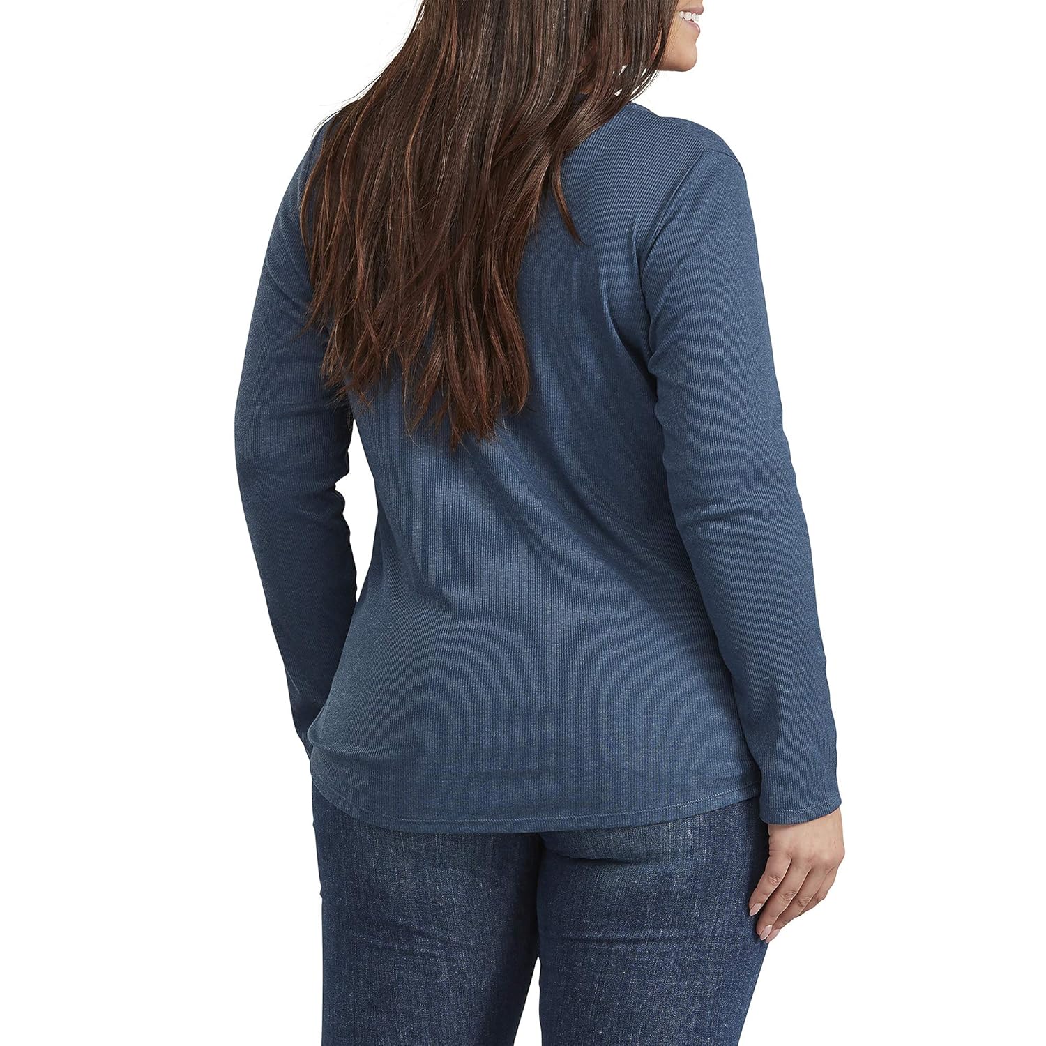 Dickies Womens Long-Sleeve 3-Button Henley Shirt
