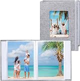 Vienrose Small Photo Albums 6x4 2 Pack Linen Grey 26 Pages Holds 52 Pictures