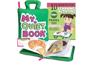TAVVA My Quiet Book - Toddler Plane Activities, Car Airplane Montessori Busy Board Book, Easter Basket Stuffers for Toddlers 1-3, Gifts for 1 2 3 4 Year Old Girl, Birthday Gifts Toys Age 2-4
