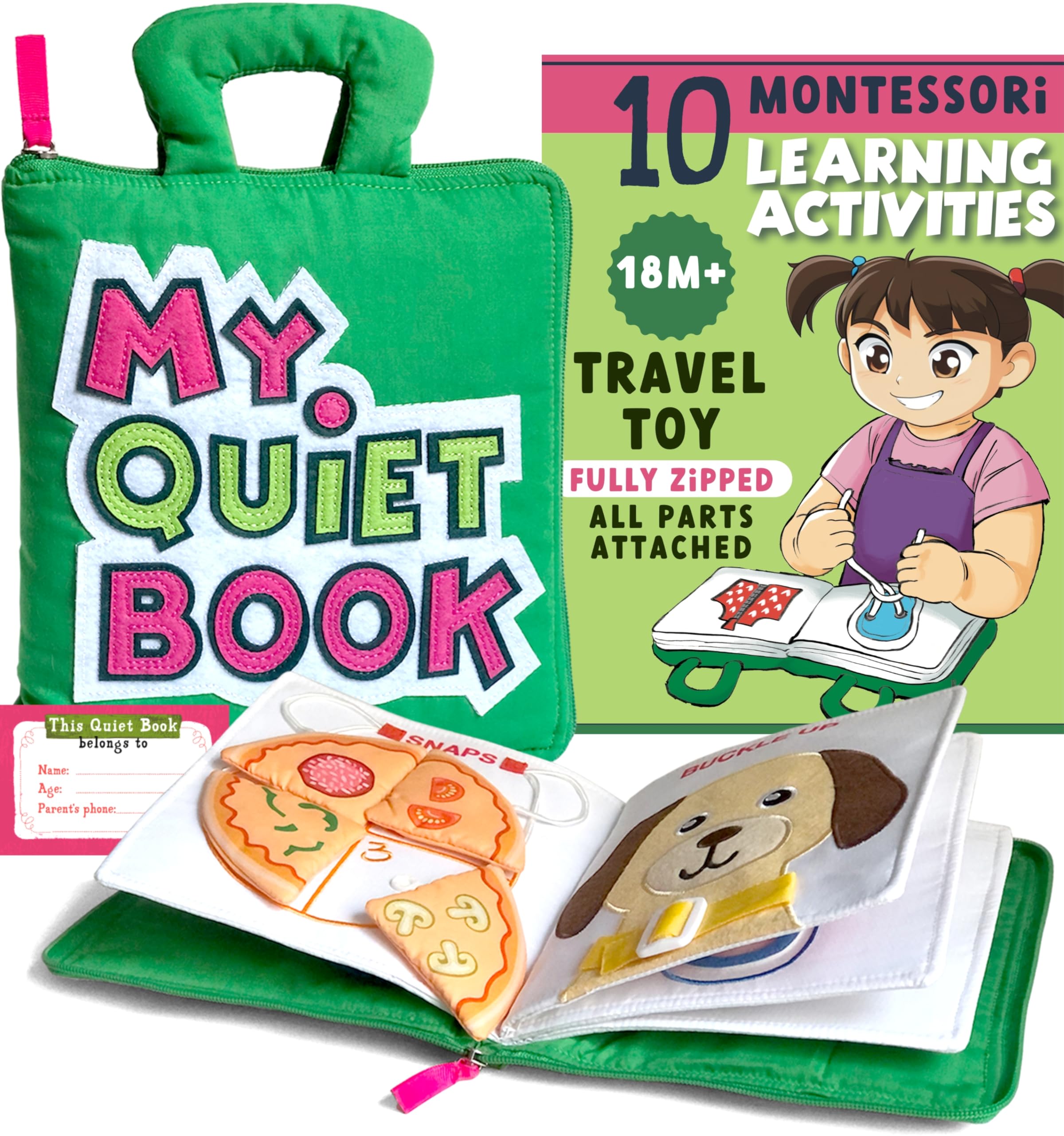 Photo 1 of My Quiet Book - Toddler Plane Activities, Car Airplane Montessori Busy Board Book for Toddlers 1-3 - No Parts to Get Lost - Gifts for 1 2 3 4 Year Old Girl, Birthday Gifts Toys Age 2-4