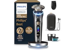 Philips Norelco Shaver i9000 Prestige Ultra, Wet & Dry Electric Shaver, Dark Slate, SenseIQ Pro Technology, Triple Lift & Cut System, 360 Rotating NanoTech Precision Blades, Quick Clean Pod, XP9402/86