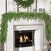 2 Pcs 6 Ft Artificial Norfolk Pine Garlands, Real Touch Norfolk Pine Garland, Realistic Natural Christmas Greenery for Table, Mantle, Wall, Indoor, Outdoor Christmas Holiday Decorations (2, 6 FT)