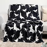 Gothic Bat Pattern Throw Blanket - Perfect for Gothic Room Decor,Spooky Home Decor, Ideal Gothic Decor Accent,Christmas bat Blanket，Gothic Spooky Blanket,Soft Flannel for Couch, Bed (50