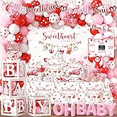 A Little Sweetheart is On The Way Decorations - 267Pcs Valentines Day Bear Truck Little Sweetheart Theme Balloon Arch Garland Set for Baby Shower Party Decoration