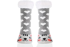 HERYEBING HEARYEBING Kids Slipper Socks Boys Girls Fuzzy Thick Warm Winter Socks Soft Cozy Fleece Lined Socks Indoor Socks