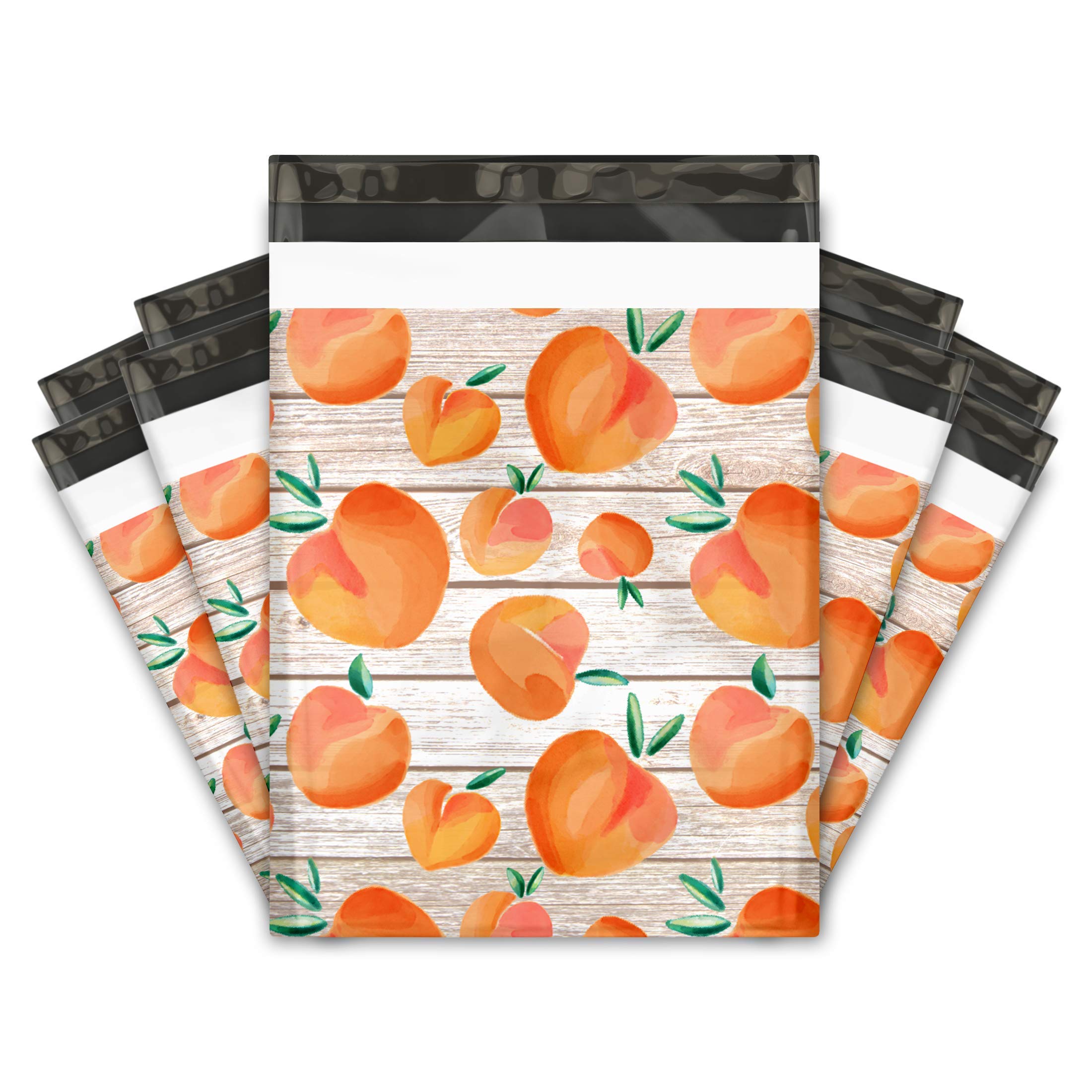 10x13 (100) Peaches Designer Poly Mailers Shipping Envelopes Premium Printed Bags