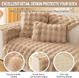 SHANNA Thick Rabbit Plush Sofa Cover 1 2 3 Seater Khaki 90x90cm Non-Slip view 2