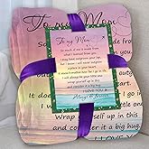 Fastpeace Gifts for Mom from Daughter or Son – to My Mom Blanket, Thoughtful Christmas, Xmas Day or Birthday Gift, Cozy Present for Mother, Soft Flannel Throw Blanket 50x60 inches for Bed and Couch