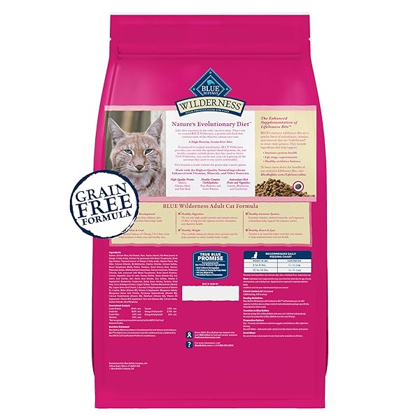 BLUE BUFFALO WILDERNESS NATURAL HIGH PROTEIN, GRAIN FREE DRY FOOD FOR ADULT CATS, SALMON, 11-LB BAG