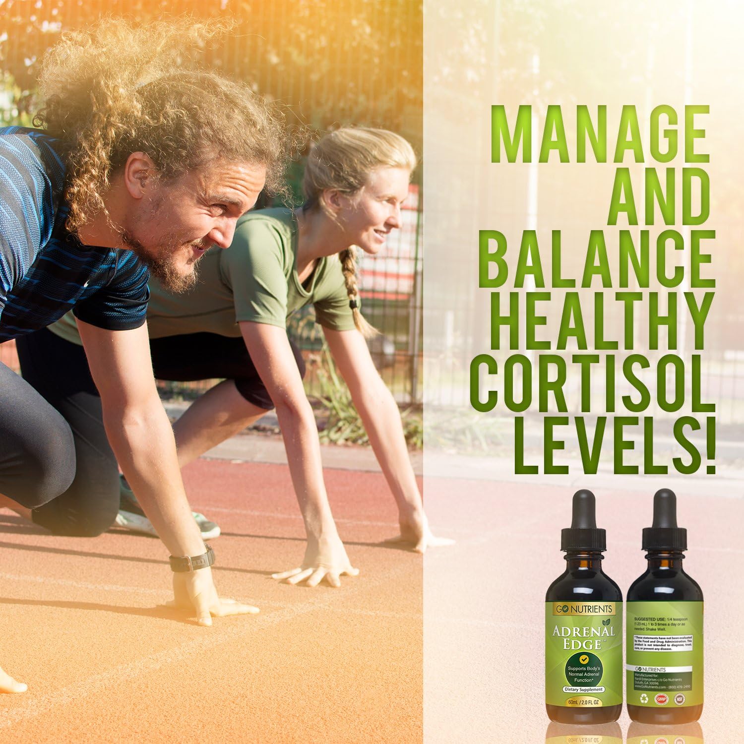Adrenal Edge - Adrenal Fatigue Supplement & Cortisol Manager - Support Formula Contains Adaptogen Herbs to Help Manage Stress, Increase Energy, and Maintain Healthy Weight - 2 oz: Health & Personal Care