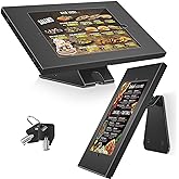 AboveTEK Anti-Theft Tablet Stand &ndash; iPad Locking &amp; Security Stand, Countertop &amp; Wall Mount POS Stand, 360&deg; Swivel Kiosk Stand for iPad/iPad Air/iPad Pro &ndash; Ideal for Retail Business (Black)