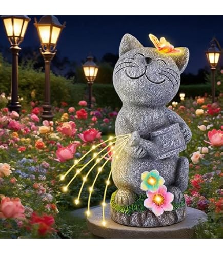 Estatua De Jardín Al Aire Libre, Figura De Animal Con Luces Solares, Decoración, Escultura De Resina Creativa Luz Solar Para Jardin Patio De Cesped