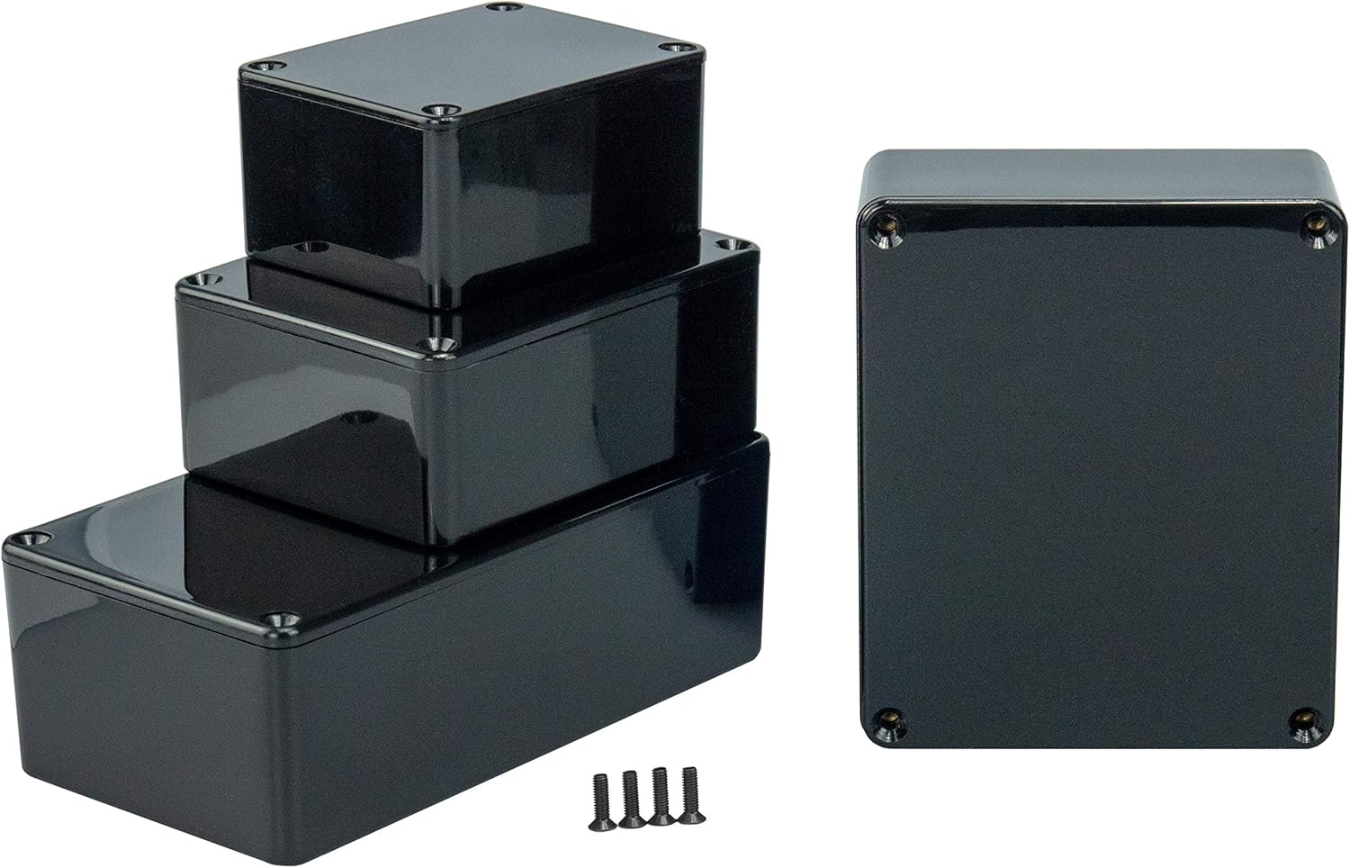 MB1 - Caja de plástico ABS con Tapa, Caja Multiusos, Caja de módulos, (LxAxA) 80 x 62 x 40 mm, con Ranuras para Placas de Circuito (Costillas), Negro: Amazon.es: Electrónica