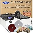 Hi-Tech Diamond - 6" Lapidary Saw - Lapidary Equipment Rock, Stone, Glass Cutting, Trimming, Sawing Machine - Stone Cutter Trim Saw and More - Includes TWO 6" Diamond Rock Cutting Blades
