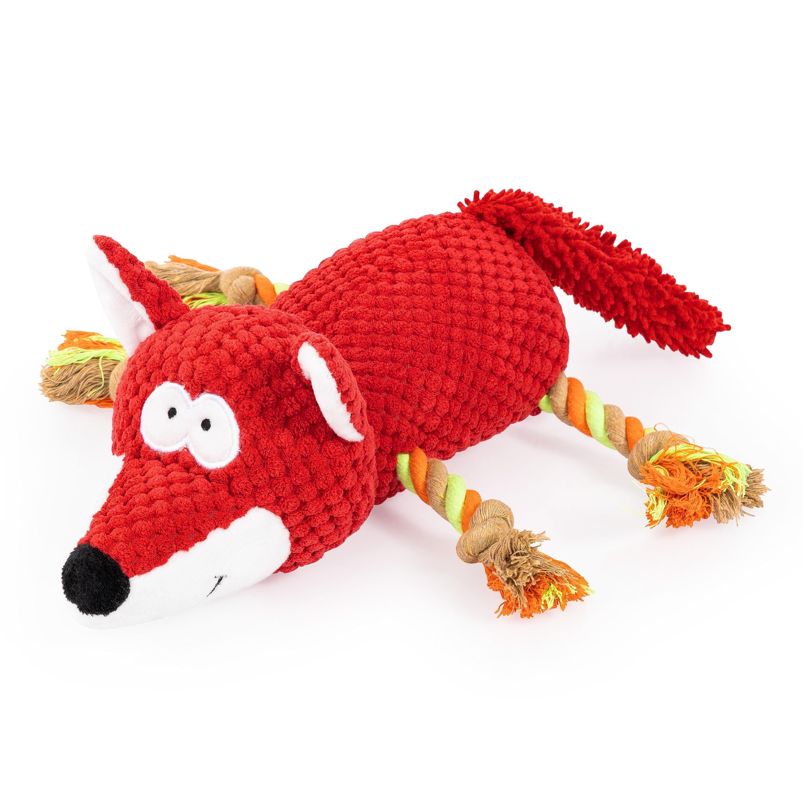 Bayer Design EDUPET 06014AA Dog toy fox plush with rope, squeaking