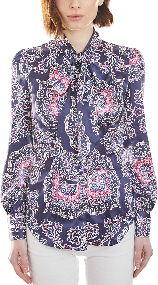 navy satin blouse uk