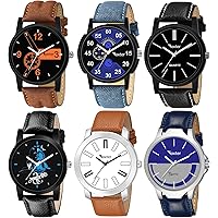 Foxter Pack of 6 Multicolour Analog Analog Watch for Men and Boys