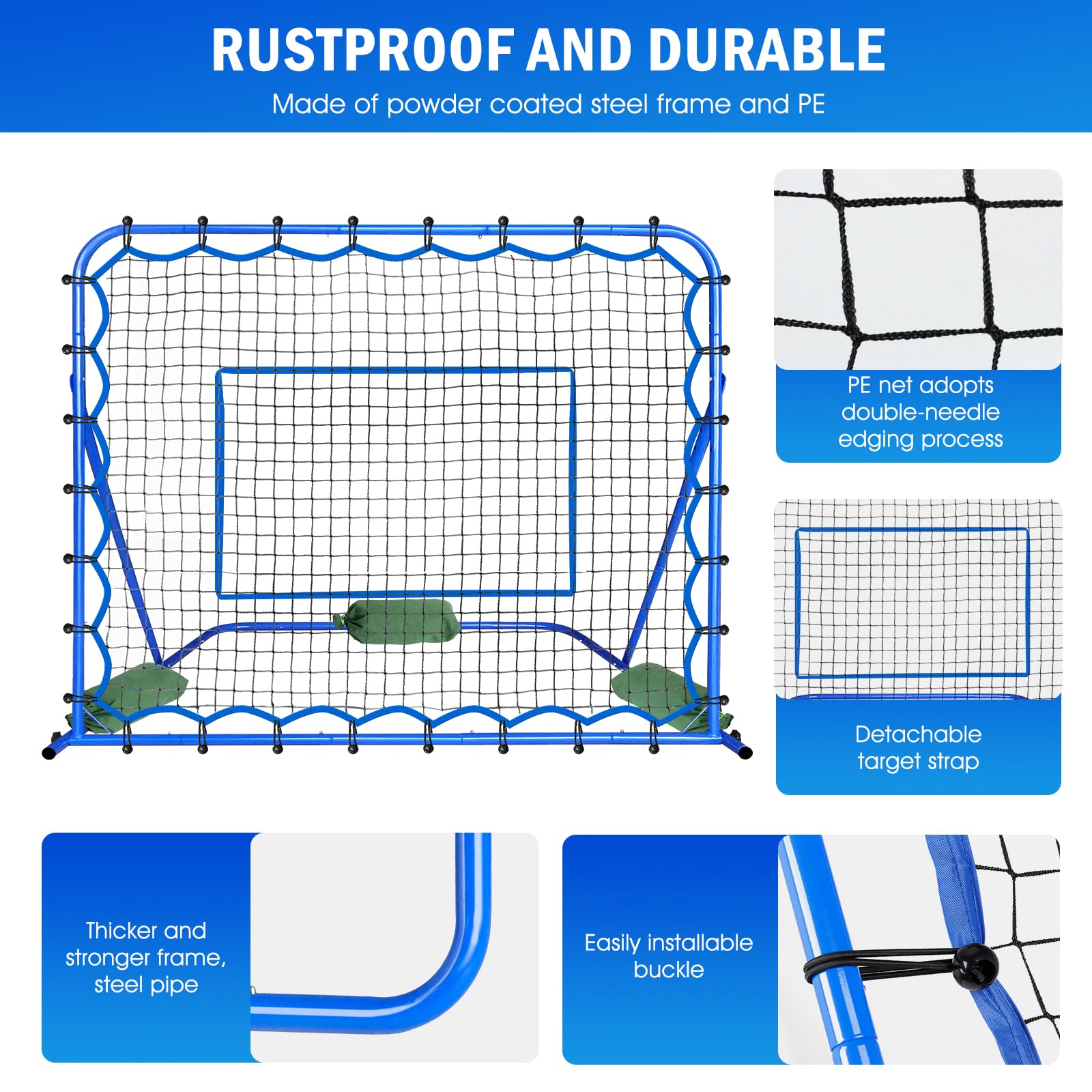 4.8x3.7FT Soccer Rebounder Net, Quick-Switch Angle Soccer Training for Control, Passing Practice, Easy Setup Rebounder Gifts & Equipment for Kids,Teens & Adults