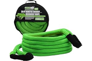 GRIP GRAND RAPIDS INDUSTRIAL PRODUCTS Grip 20 ft x 7/8 in Kinetic Energy Recovery Rope - Breaking Capacity: 21,970 lbs - Truck, ATV, Jeep, UTV, Tractor - Emergency, Towing, Offroad Recovery in Sand, Snow, Mud - Mesh Storage Bag