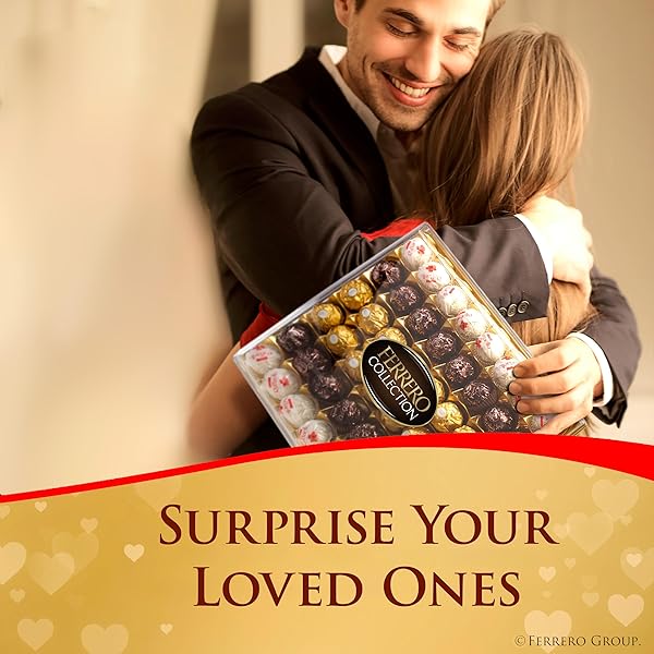 FERRERO ROCHER, 12 COUNT, PREMIUM GOURMET ASSORTED HAZELNUT MILK CHOCOLATE, DARK CHOCOLATE AND COCONUT CHOCOLATES, CHOCOLATE GIFT BOX, 4.6 OZ