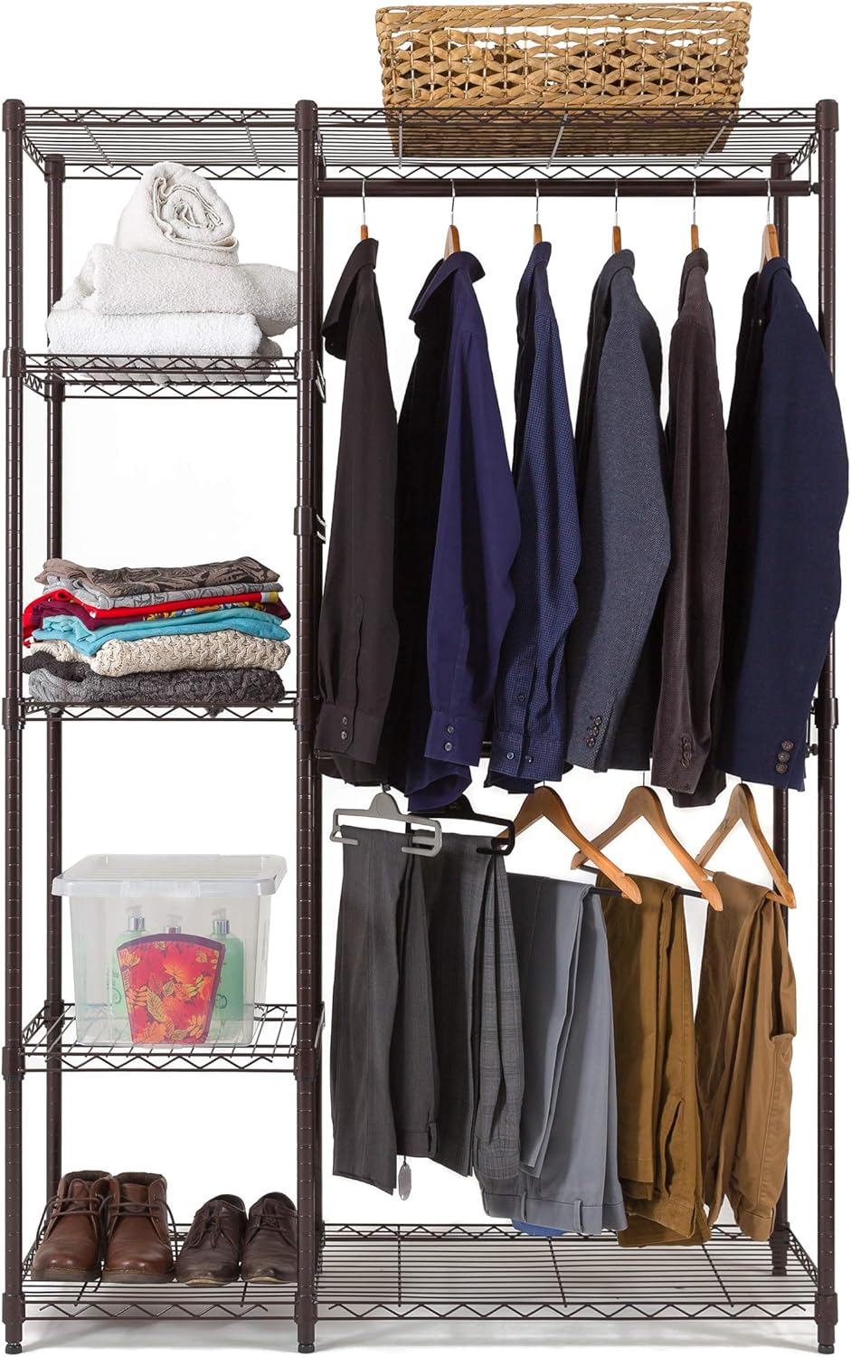 Bronze Heavy Duty Clothes Storage system Maximise your storage space 2 Garment rails and 5