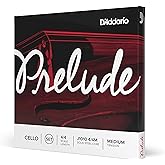 D'Addario Prelude Cello String Set 4/4 Scale, Medium Tension | Prelude cello strings deliver warm tone, durable steel core construction and reliable student performance.