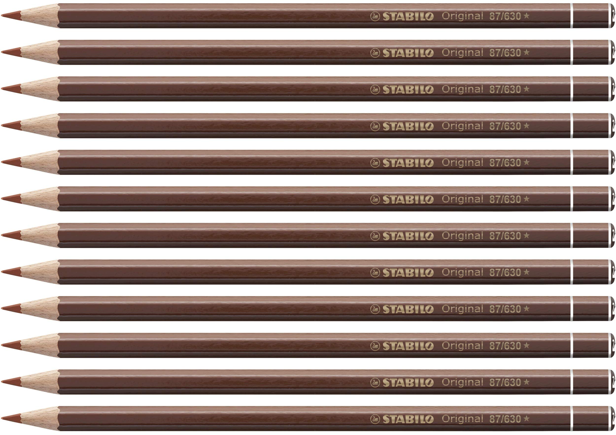 STABILO Premium Colouring Pencil Original - Pack of 12 - burnt red umber