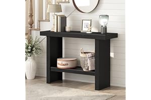 MAHANCRIS Console Table, 39.4'' Black Entryway Table for Hallway, Narrow Sofa Table Behind The Couch, Modern Foyer Tables for Entrance, Living Room, Corridor, Easy Assembly, Black CTHB16801
