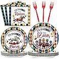 OBUSATT 100Pcs Derby Day Plates and Napkins Party Supplies Horse Racing Derby Party Tableware Set Kentucky Derby Party Decors Favors for The Roses Derby Party Decorations Serves 25 Guests