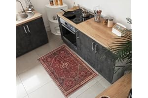 Keen Home Design 2x3 Rug - Machine Washable Entry Rug with Non-Slip Backing, Ideal for Enteryway, Kitchen, Bathroom, Laundry Room - Vintage, Easy Clean, Durable, Low Pile Rug - (2' x 3')