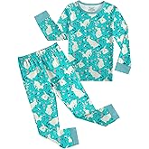 Jimonda Kids Cozy Rayon From Bamboo Long Sleeve Pajamas Set Soft Stretchy Sleepwear Clothes For Girls Boys Cute Printed PJs